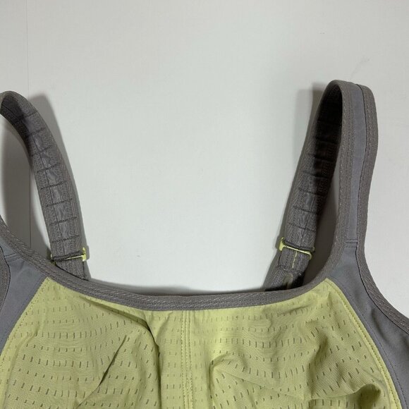 Lunaire 267-11 Seamless Underwire Sports Bra Mesh Womens 36DDD Yellow Gray Flaw - Picture 2 of 9